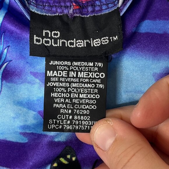 VNTG No Boundaries Clouds Butterflies Dragons Column Dress y2k 90s Junior sz M - Picture 3 of 8